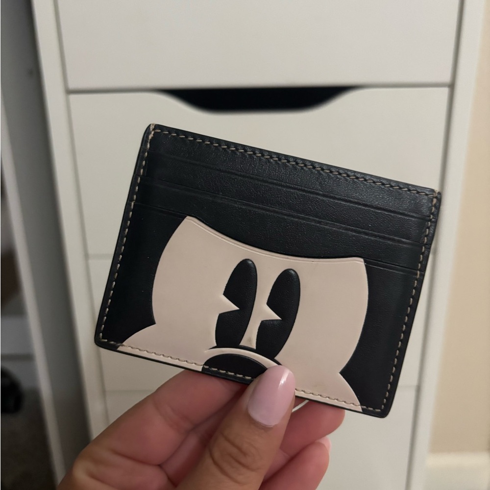 Disney X Coach Slim Id Card Case With Mickey Mouse CM726
